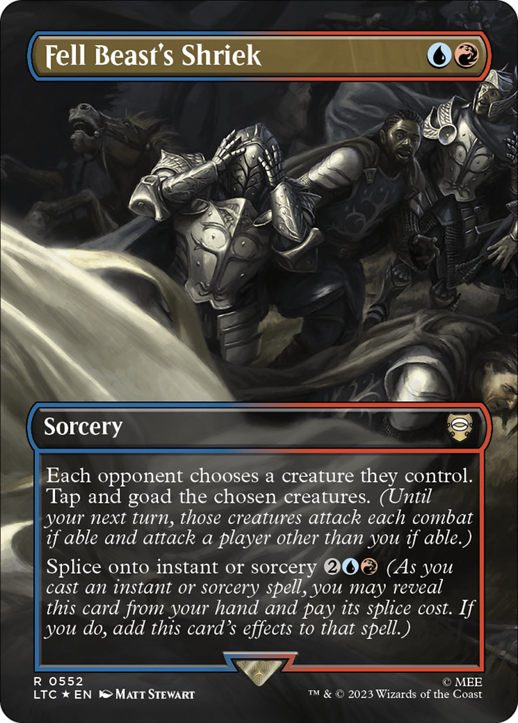 Fell Beast's Shriek (Borderless) (Surge Foil) [The Lord of the Rings: Tales of Middle-Earth Commander] | Good Games Cannington