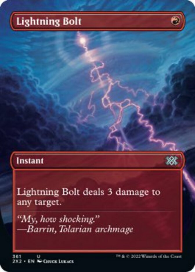 Lightning Bolt (Borderless Alternate Art) [Double Masters 2022] | Good Games Cannington
