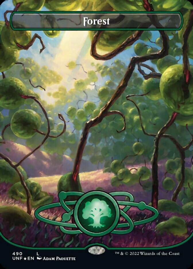 Forest (490) (Planetary Space-ic Land) (Galaxy Foil) [Unfinity] | Good Games Cannington