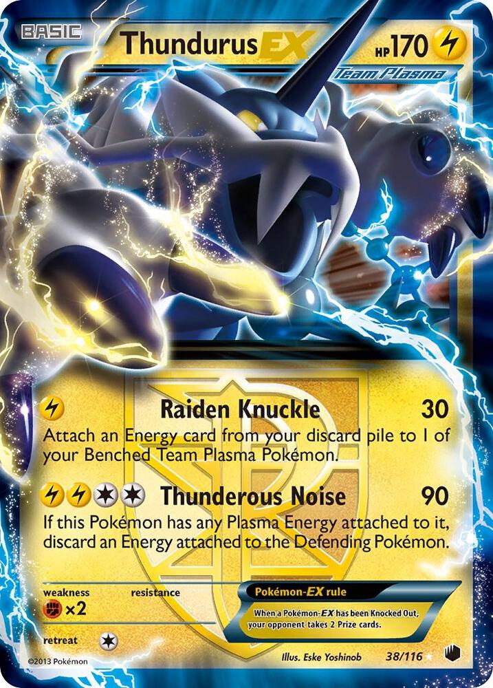 Thundurus EX Team Plasma 38/116 (Plasma Freeze)  - Holofoil | Good Games Cannington