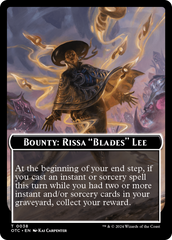 Bounty: Rissa "Blades" Lee // Bounty Rules Double-Sided Token [Outlaws of Thunder Junction Commander Tokens] | Good Games Cannington