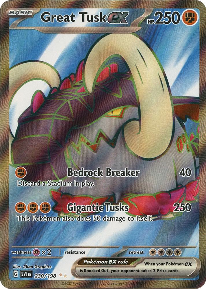 Great Tusk ex 230/198 (SV01: Scarlet & Violet Base Set)  - Holofoil | Good Games Cannington