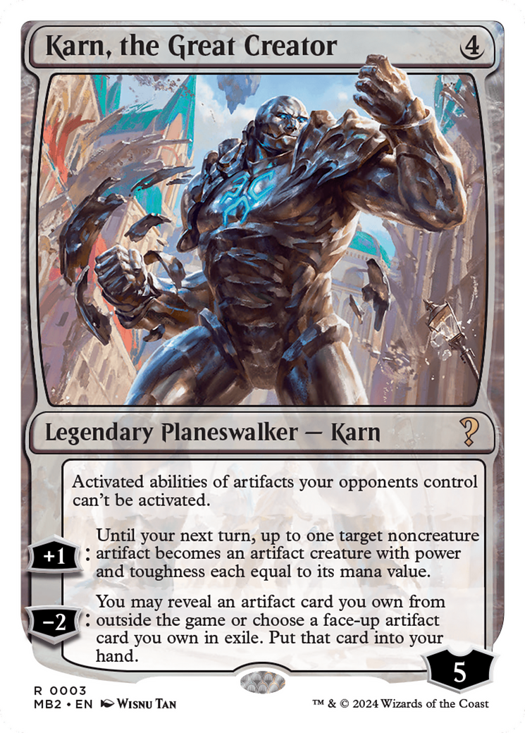Karn, the Great Creator (White Border) [Mystery Booster 2] | Good Games Cannington