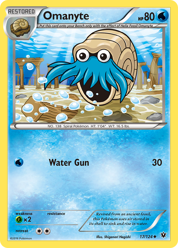 Omanyte (17/124) [XY: Fates Collide] | Good Games Cannington