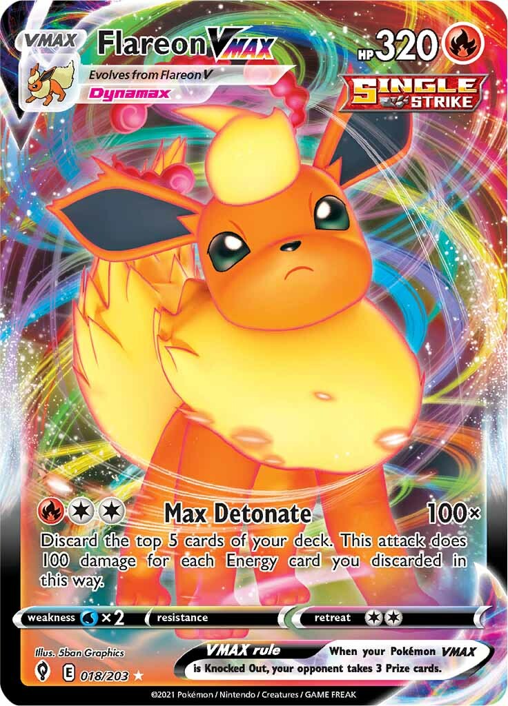 Flareon VMAX (018/203) [Sword & Shield: Evolving Skies] | Good Games Cannington