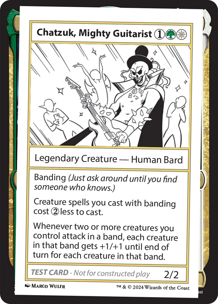 Chatzuk, Mighty Guitarist [Mystery Booster 2 Playtest Cards] | Good Games Cannington