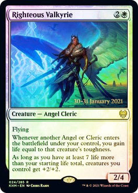 Righteous Valkyrie [Kaldheim Prerelease Promos] | Good Games Cannington