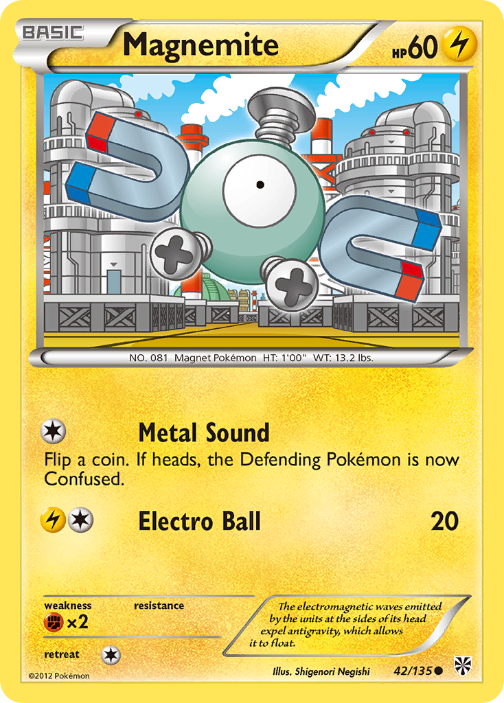 Magnemite (42/135) [Black & White: Plasma Storm] | Good Games Cannington