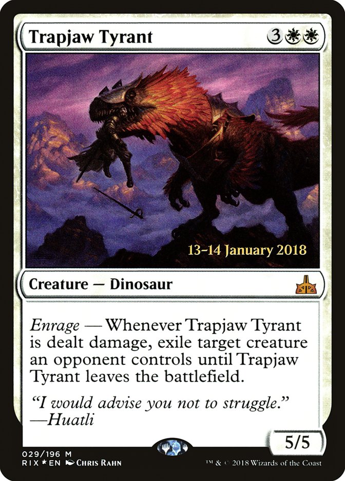 Trapjaw Tyrant [Rivals of Ixalan Prerelease Promos] | Good Games Cannington