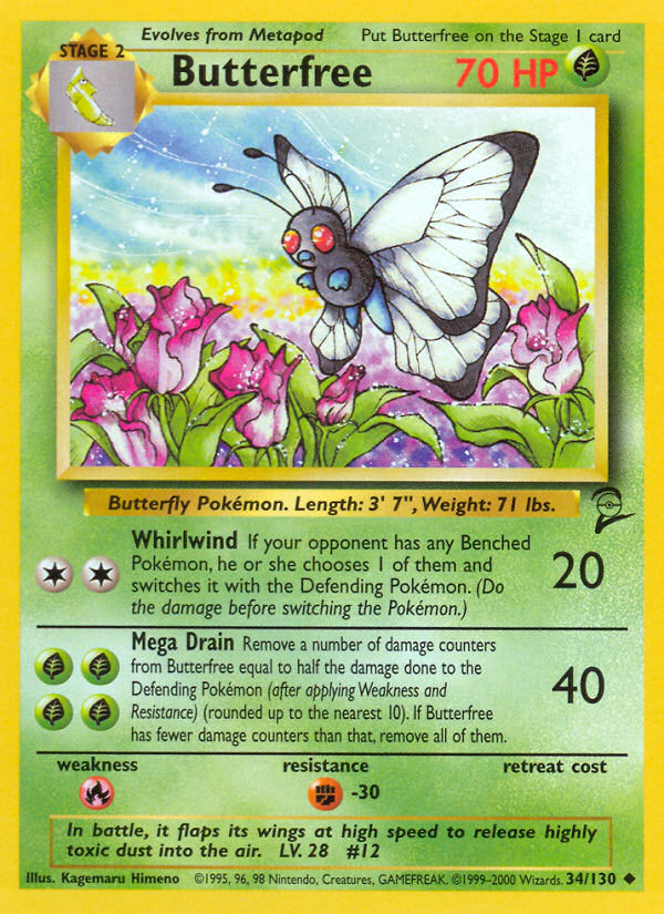 Butterfree (34/130) [Base Set 2] | Good Games Cannington