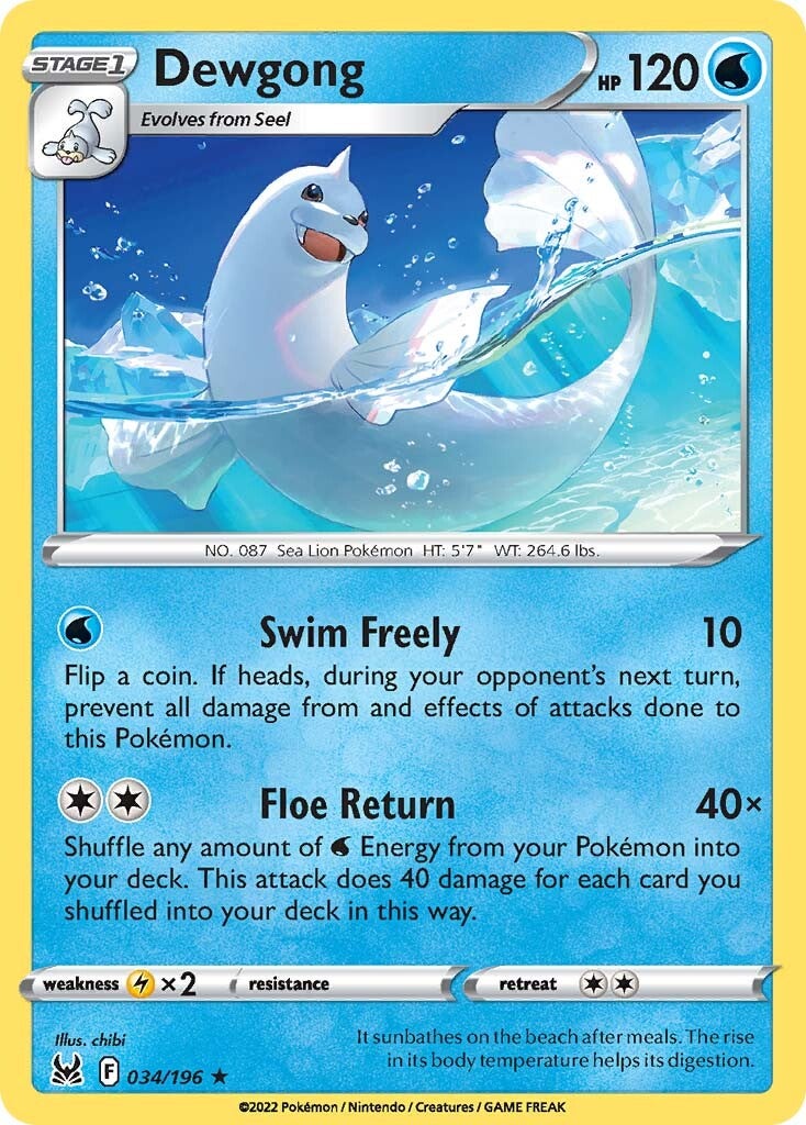 Dewgong (034/196) [Sword & Shield: Lost Origin] | Good Games Cannington