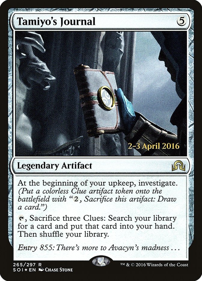 Tamiyo's Journal (Entry 855) [Shadows over Innistrad Prerelease Promos] | Good Games Cannington