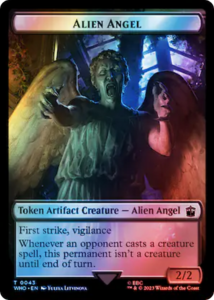 Alien Angel // Food (0059) Double-Sided Token (Surge Foil) [Doctor Who Tokens] | Good Games Cannington