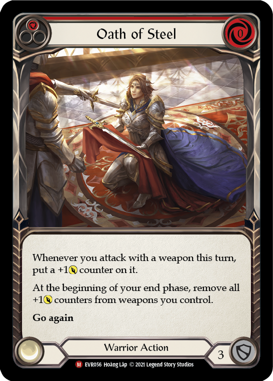 Oath of Steel (Red) [EVR056] (Everfest)  1st Edition Rainbow Foil | Good Games Cannington