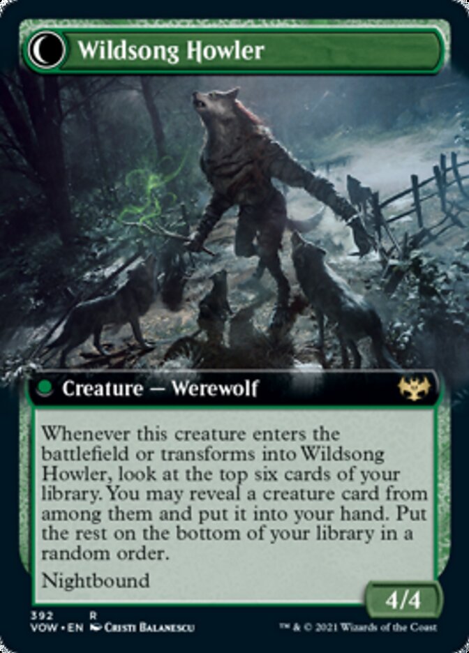 Howlpack Piper // Wildsong Howler (Extended Art) [Innistrad: Crimson Vow] | Good Games Cannington