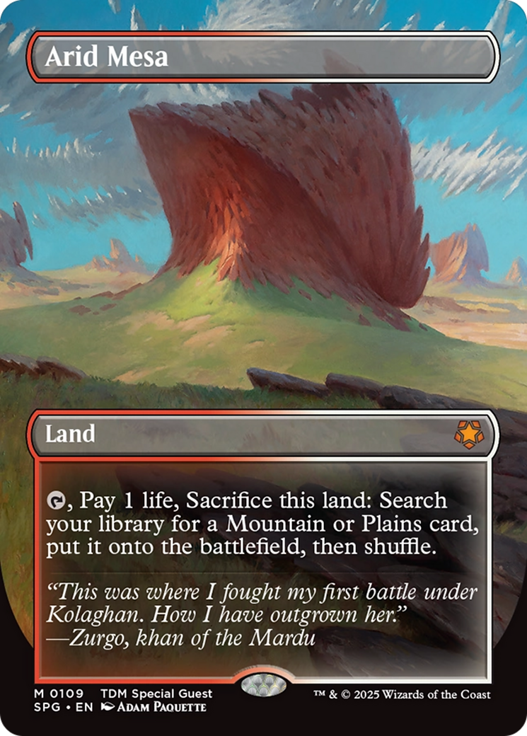Arid Mesa (Borderless) [Tarkir: Dragonstorm Special Guests] | Good Games Cannington