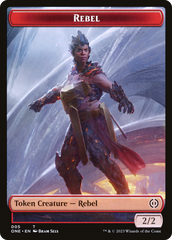 Rebel // Phyrexian Golem Double-Sided Token [Phyrexia: All Will Be One Tokens] | Good Games Cannington