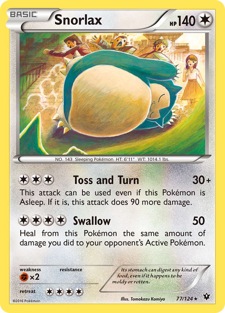 Snorlax (77/124) [XY: Fates Collide] | Good Games Cannington