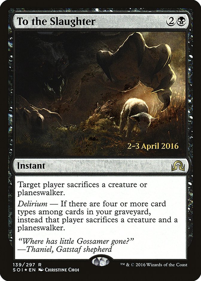 To the Slaughter [Shadows over Innistrad Prerelease Promos] | Good Games Cannington