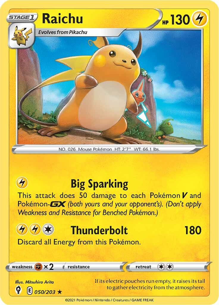 Raichu (050/203) [Sword & Shield: Evolving Skies] | Good Games Cannington