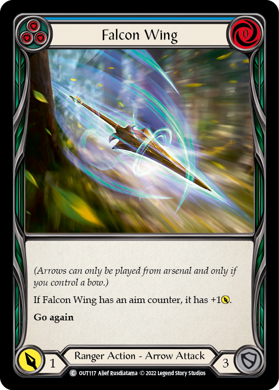 Falcon Wing (Blue) [OUT117] (Outsiders)  Rainbow Foil | Good Games Cannington