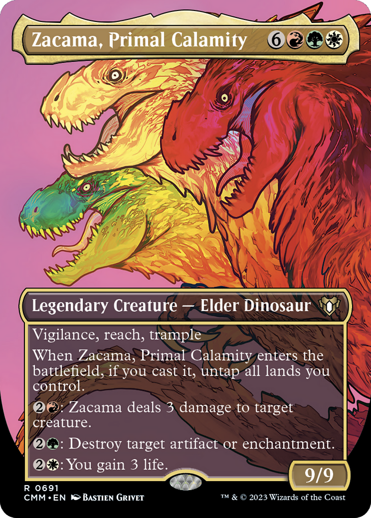 Zacama, Primal Calamity (Borderless Profile) [Commander Masters] | Good Games Cannington