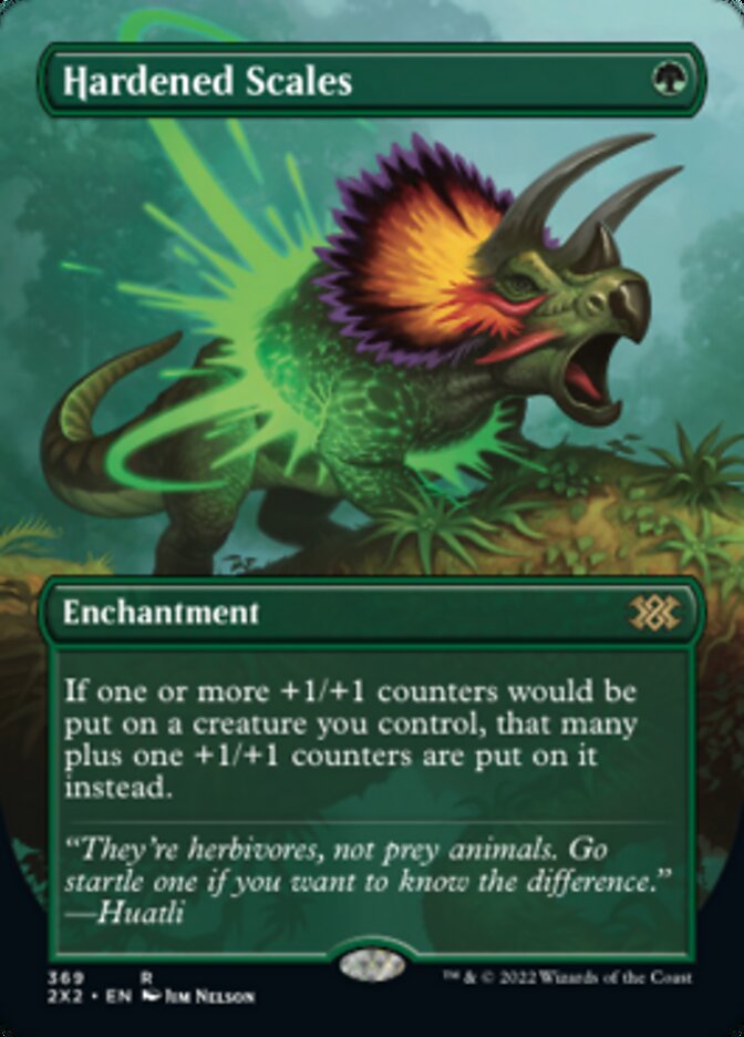 Hardened Scales (Borderless Alternate Art) [Double Masters 2022] | Good Games Cannington