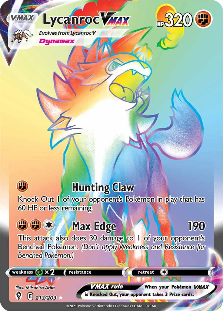 Lycanroc VMAX (213/203) [Sword & Shield: Evolving Skies] | Good Games Cannington