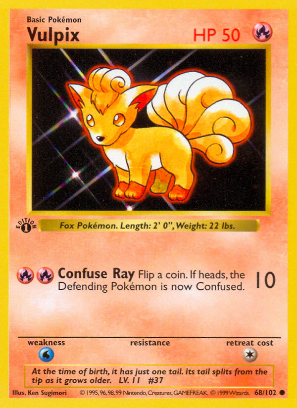Vulpix (68/102) (Shadowless) [Base Set 1st Edition] | Good Games Cannington