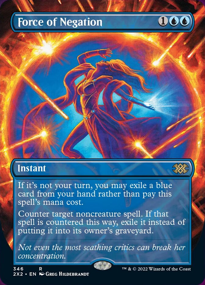 Force of Negation (Borderless Alternate Art) [Double Masters 2022] | Good Games Cannington