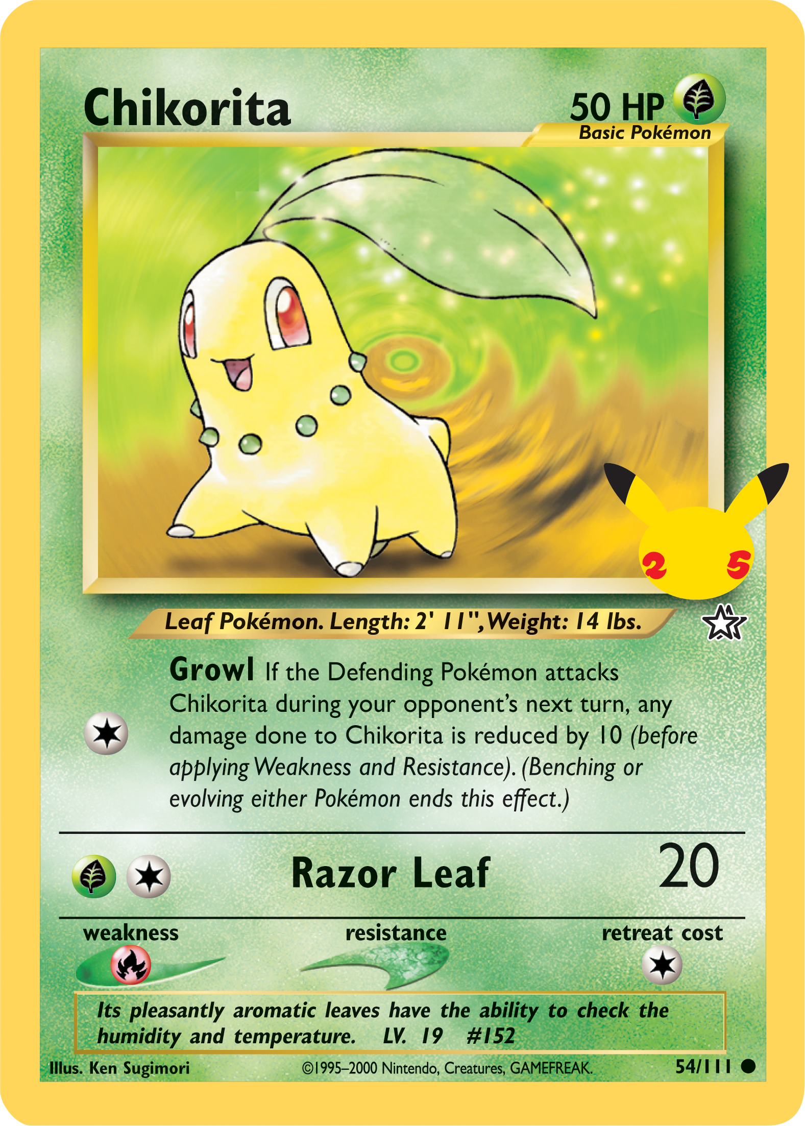 Chikorita (54/111) (Jumbo Card) [First Partner Pack] | Good Games Cannington