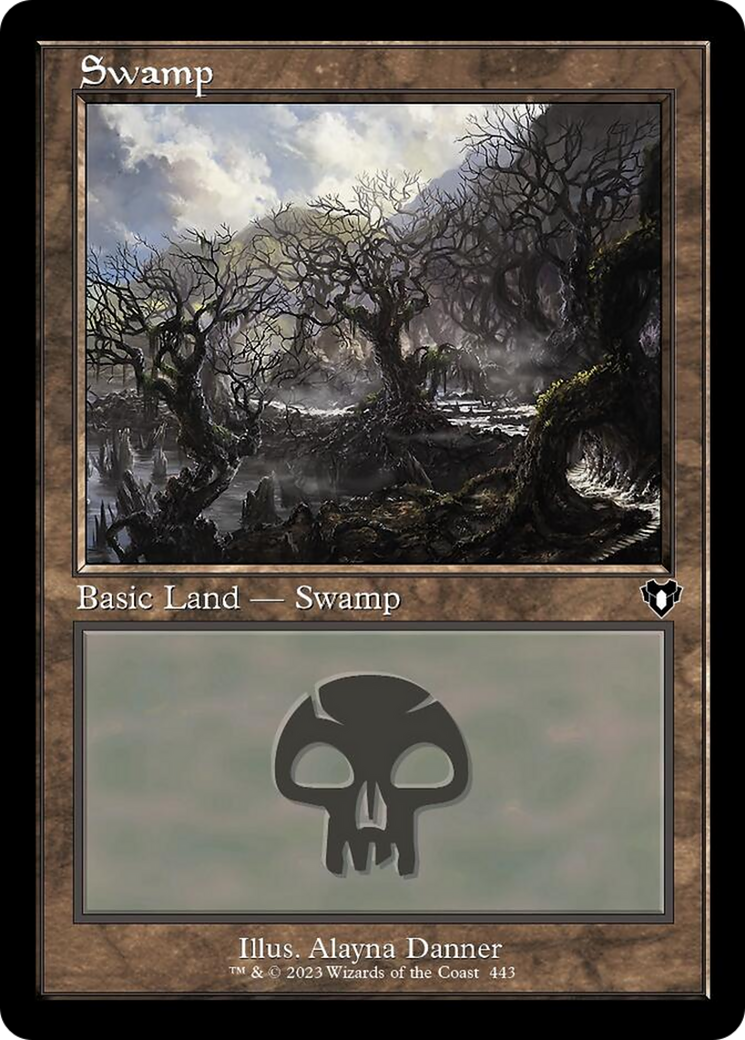 Swamp (443) (Retro) [Commander Masters] | Good Games Cannington