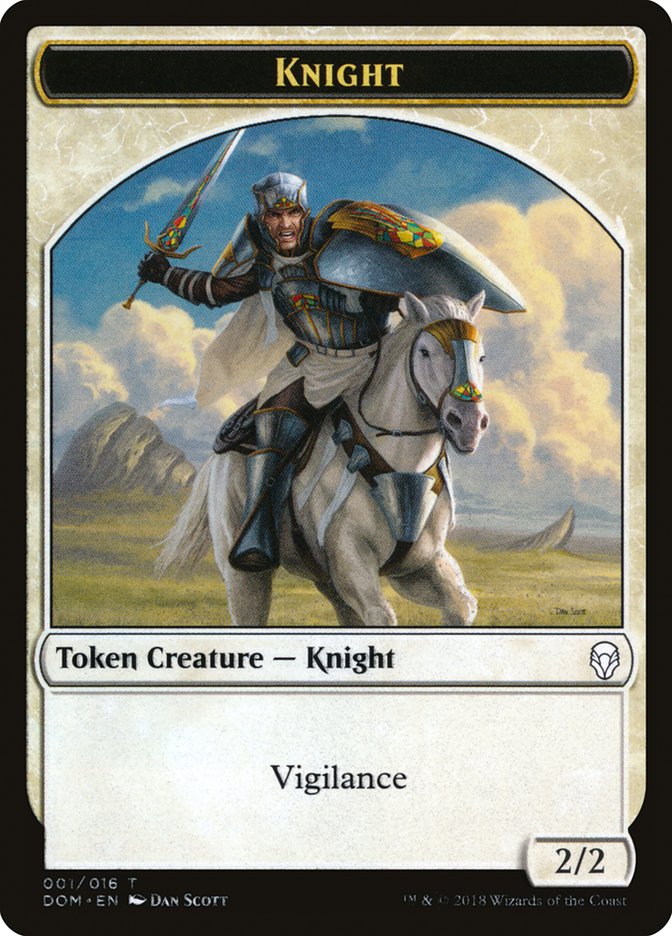 Knight Token (001/016) [Dominaria Tokens] | Good Games Cannington