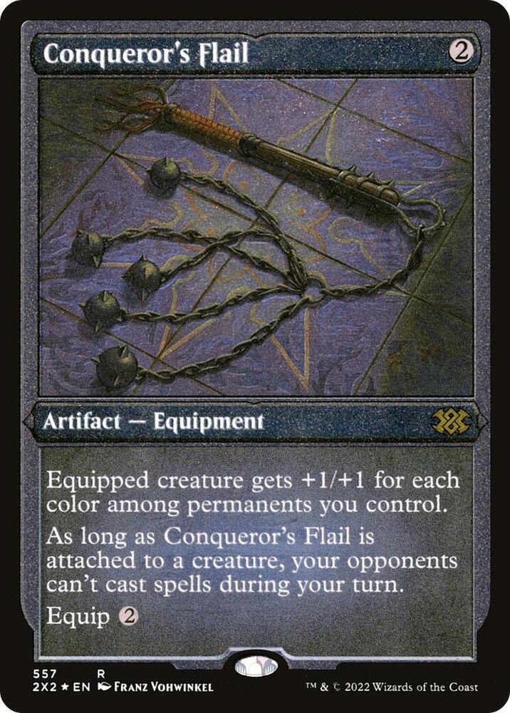 Conquerors Flail Foil Etched 557 (Double Masters 2022)  - Foil | Good Games Cannington