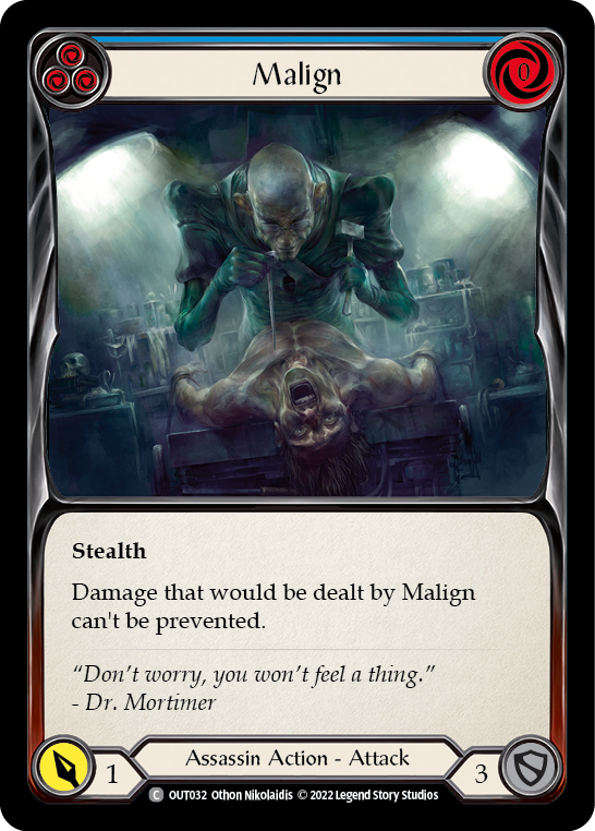 Malign (Blue) [OUT032] (Outsiders)  Rainbow Foil | Good Games Cannington