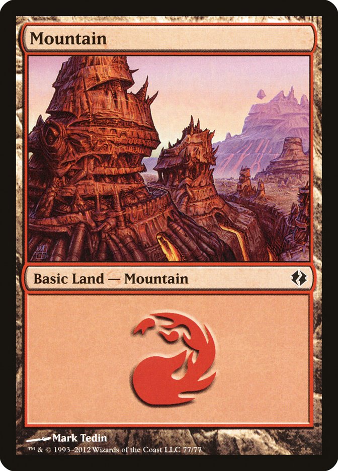 Mountain (77) [Duel Decks: Venser vs. Koth] | Good Games Cannington