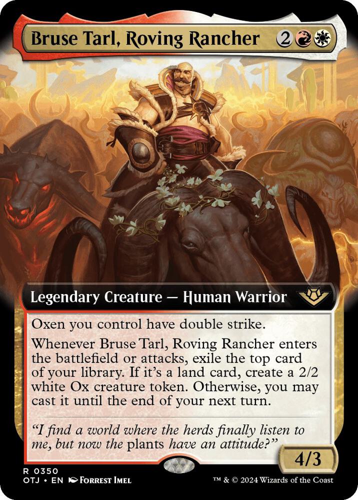 Bruse Tarl Roving Rancher Extended Art 350 (Outlaws of Thunder Junction)  | Good Games Cannington