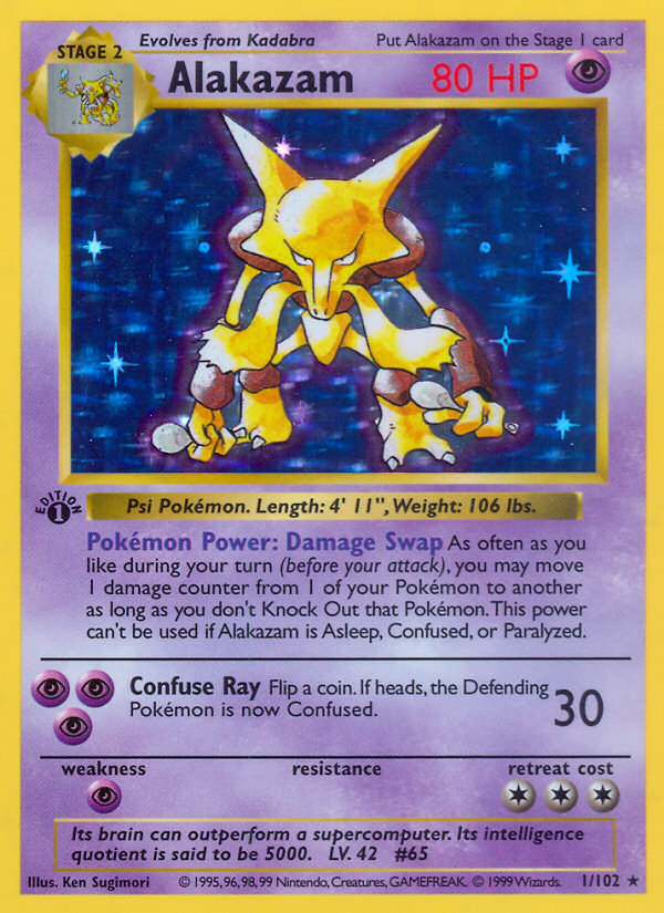 Alakazam (1/102) (Shadowless) [Base Set 1st Edition] | Good Games Cannington