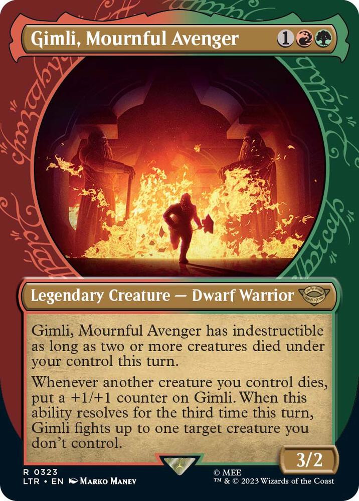Gimli Mournful Avenger Showcase 323 (Universes Beyond: The Lord of the Rings: Tales of Middle-earth)  - Foil | Good Games Cannington