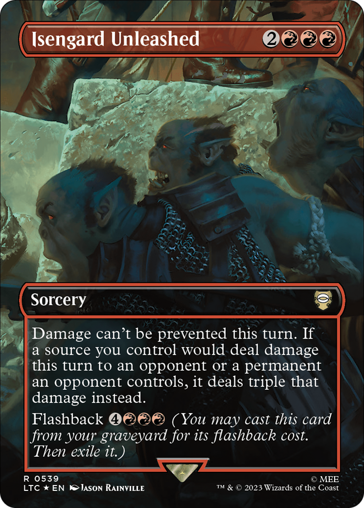 Isengard Unleashed (Borderless) (Surge Foil) [The Lord of the Rings: Tales of Middle-Earth Commander] | Good Games Cannington