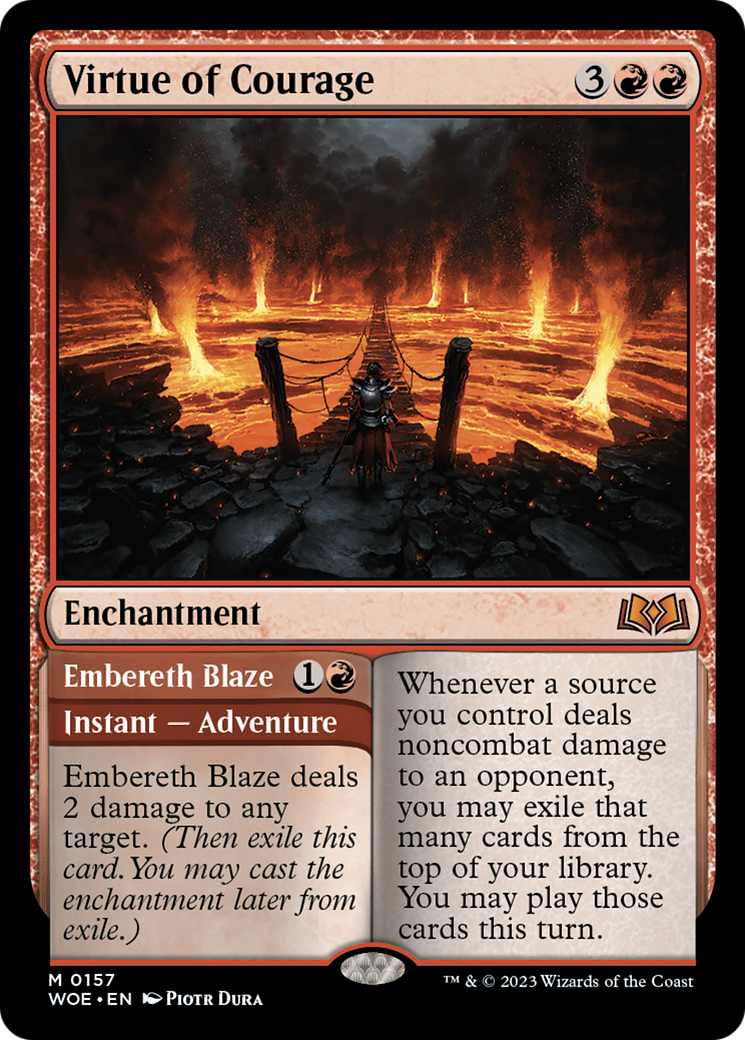 Virtue of Courage // Embereth Blaze [Wilds of Eldraine] | Good Games Cannington