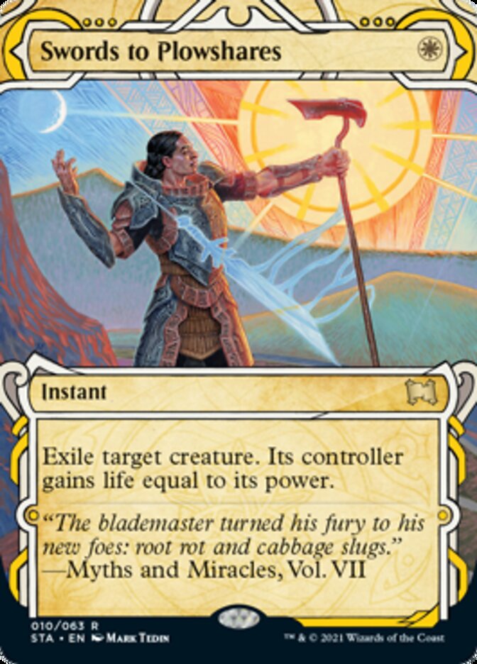 Swords to Plowshares (Foil Etched) [Strixhaven: School of Mages Mystical Archive] | Good Games Cannington