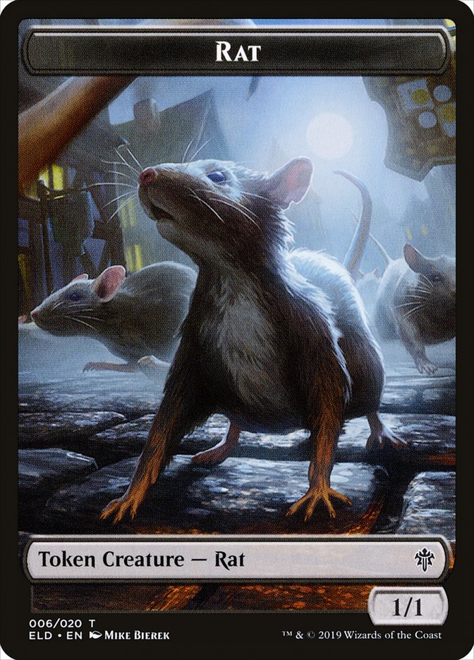 Rat Token [Throne of Eldraine Tokens] | Good Games Cannington