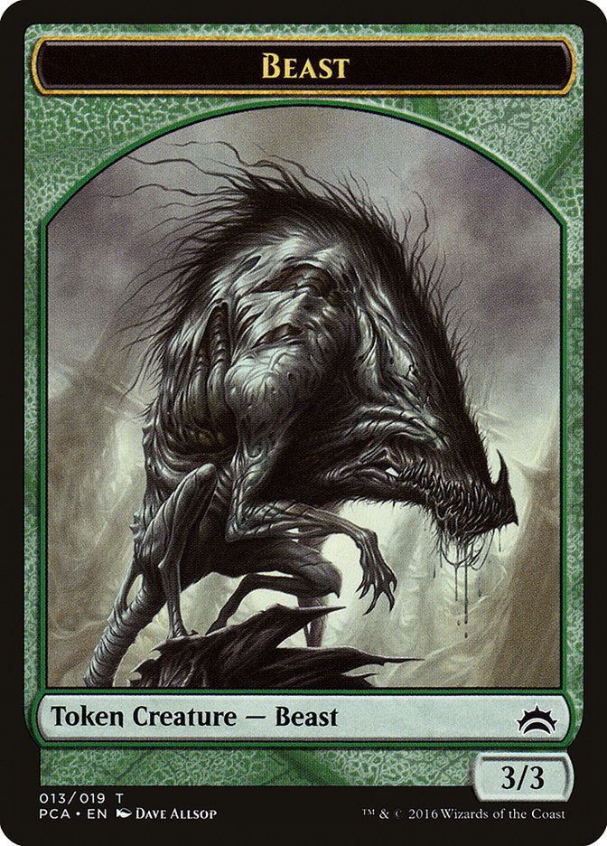 Beast // Saproling Double-Sided Token [Planechase Anthology Tokens] | Good Games Cannington