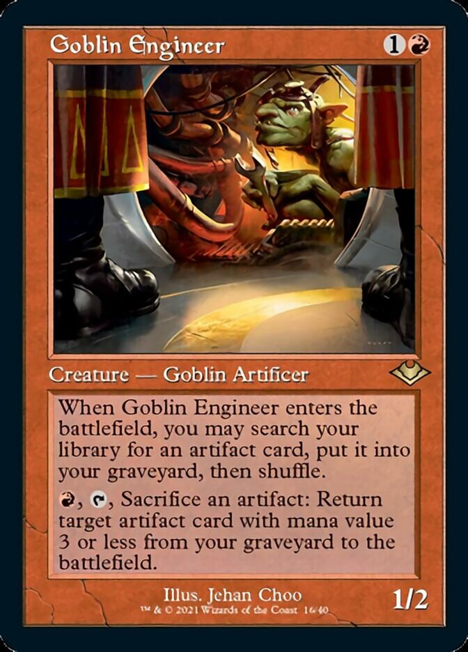 Goblin Engineer (Retro Foil Etched) [Modern Horizons] | Good Games Cannington