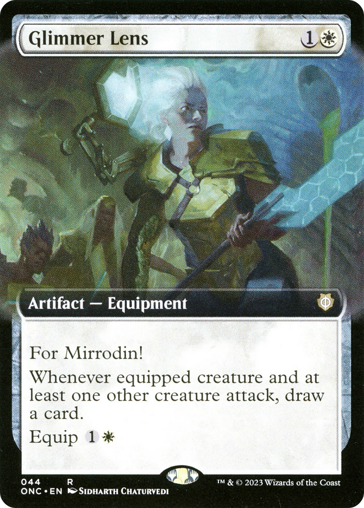 Glimmer Lens (Extended Art) [Phyrexia: All Will Be One Commander] | Good Games Cannington