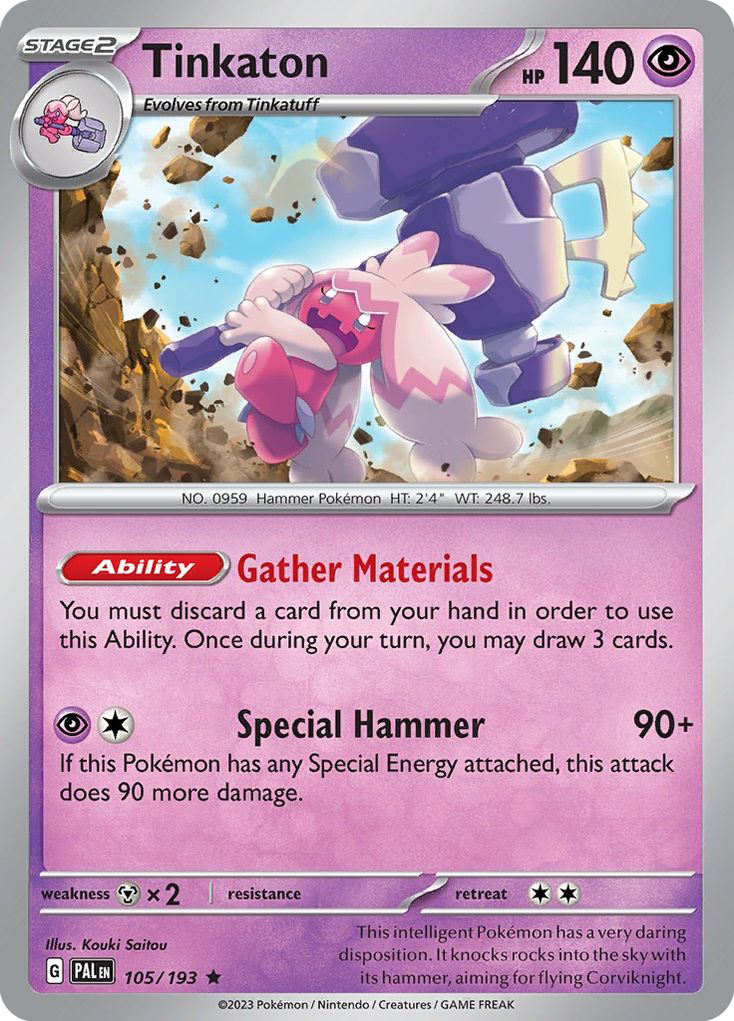 Tinkaton (105/193) (Theme Deck Exclusive) [Scarlet & Violet: Paldea Evolved] | Good Games Cannington