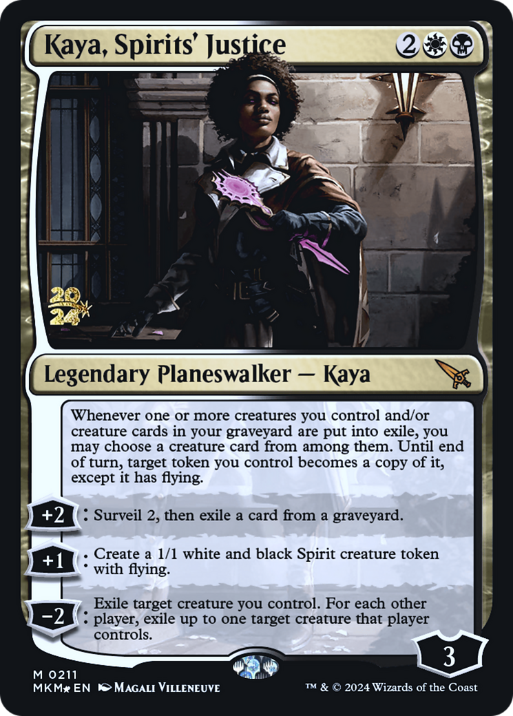 Kaya, Spirits' Justice [Murders at Karlov Manor Prerelease Promos] | Good Games Cannington