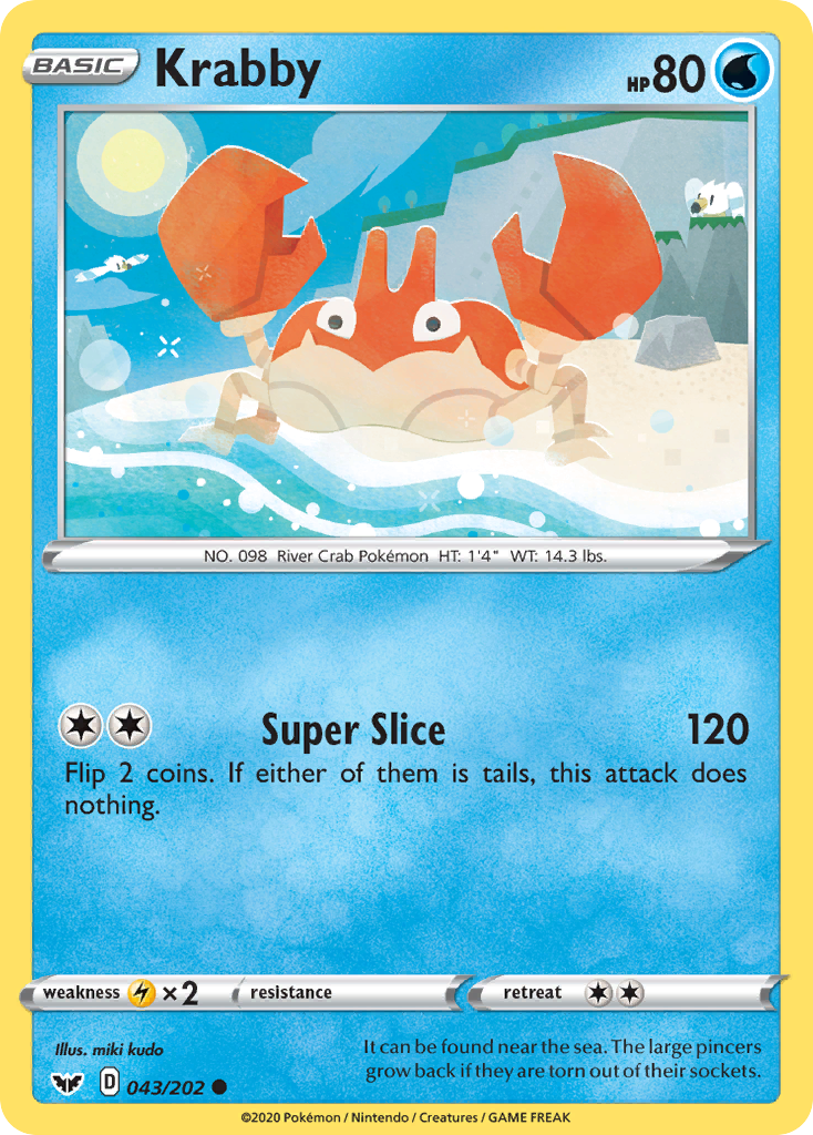 Krabby (043/202) [Sword & Shield: Base Set] | Good Games Cannington