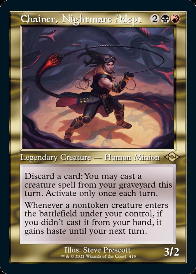 Chainer, Nightmare Adept (Retro Foil Etched) [Modern Horizons 2] | Good Games Cannington